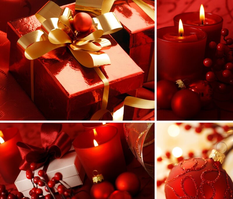 Red Gift Boxes and Candles