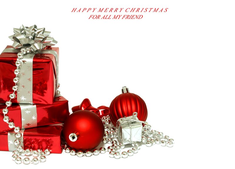Red Gift Boxes and Ornaments — Festive