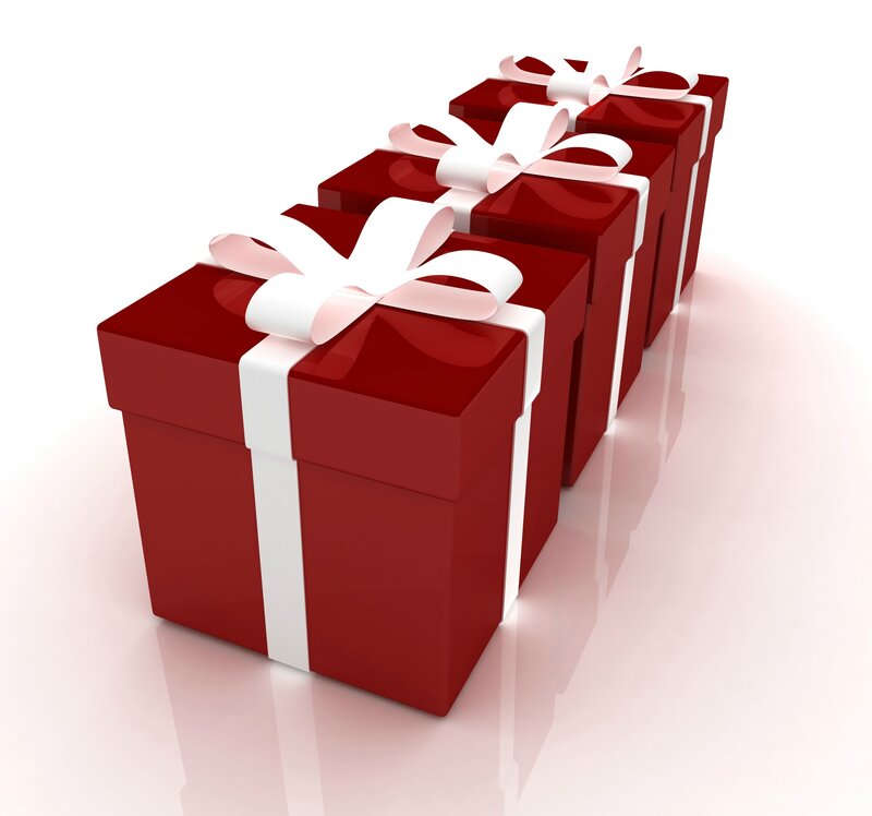 Red Gift Boxes — Festive, 3d Render