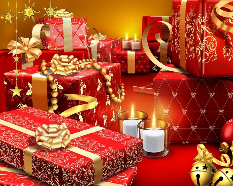 Red Gift Boxes — Festive