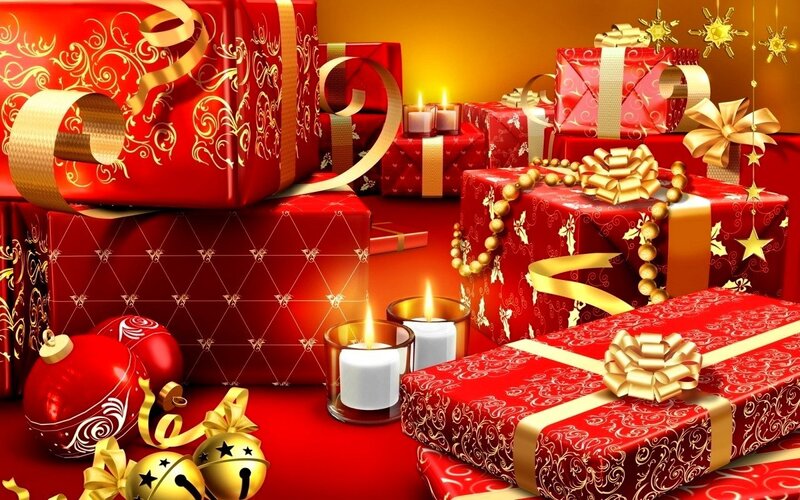 Red Gift Boxes — Festive, Winter