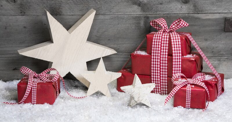 Red Gift Boxes with Stars