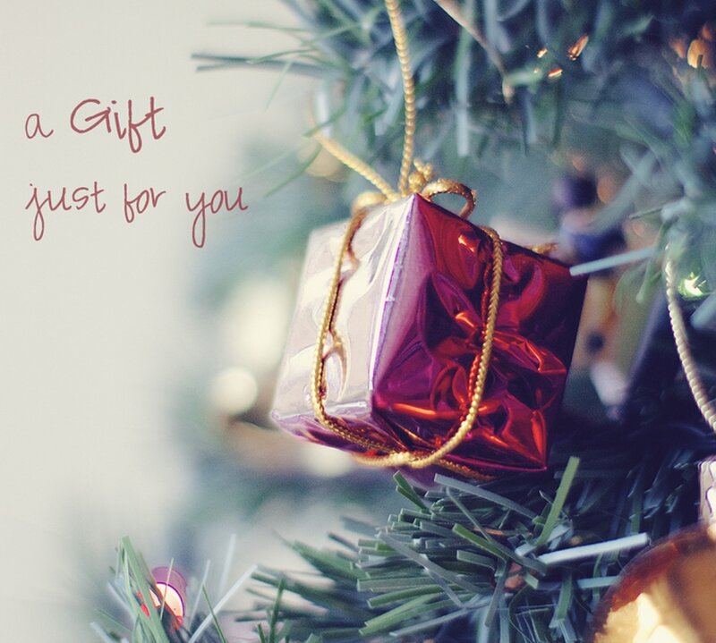 Red Gift Ornament — Festive