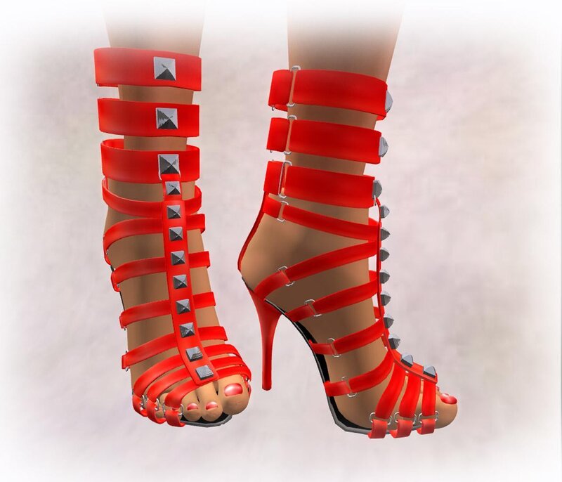 red gladiator sandals