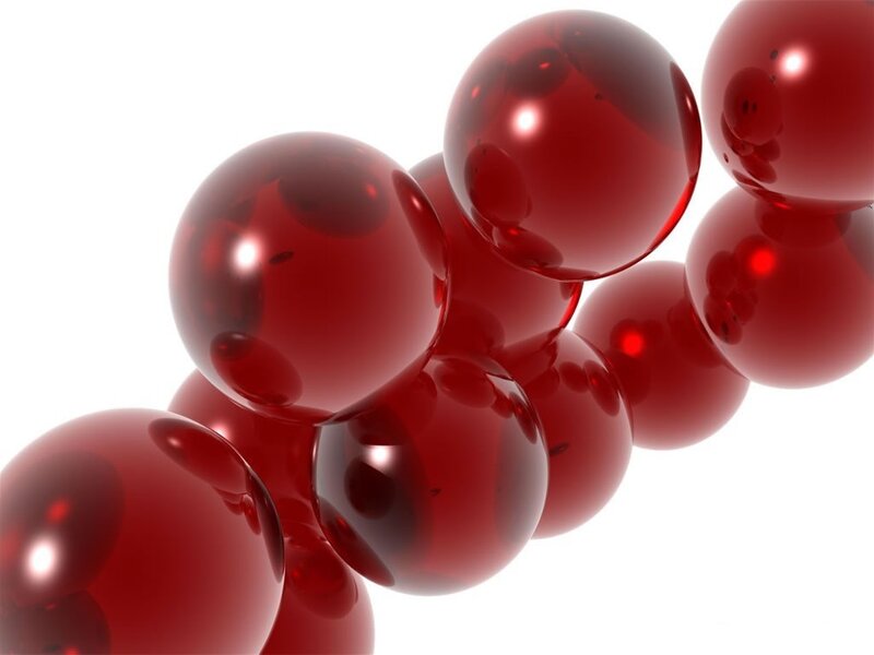 Red glass beads cluster