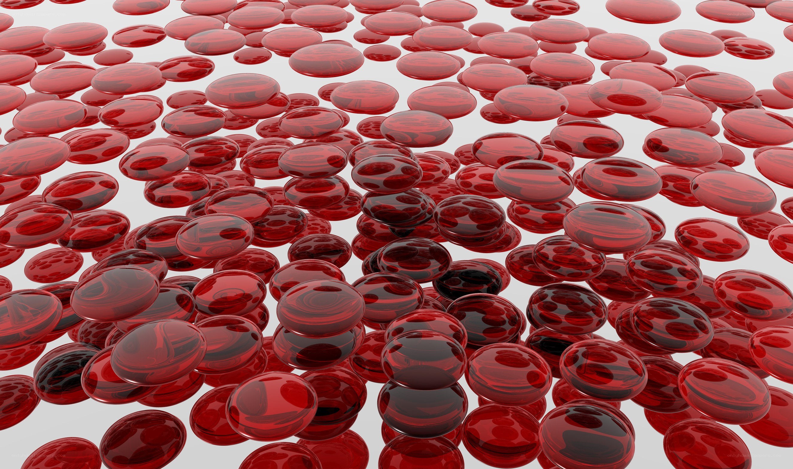 red glass beads on white surface