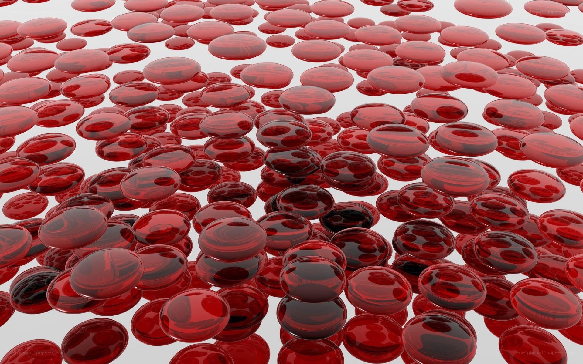 red glass beads on white
