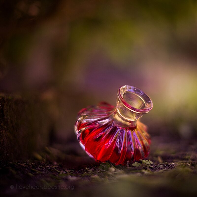 Red Glass Bottle