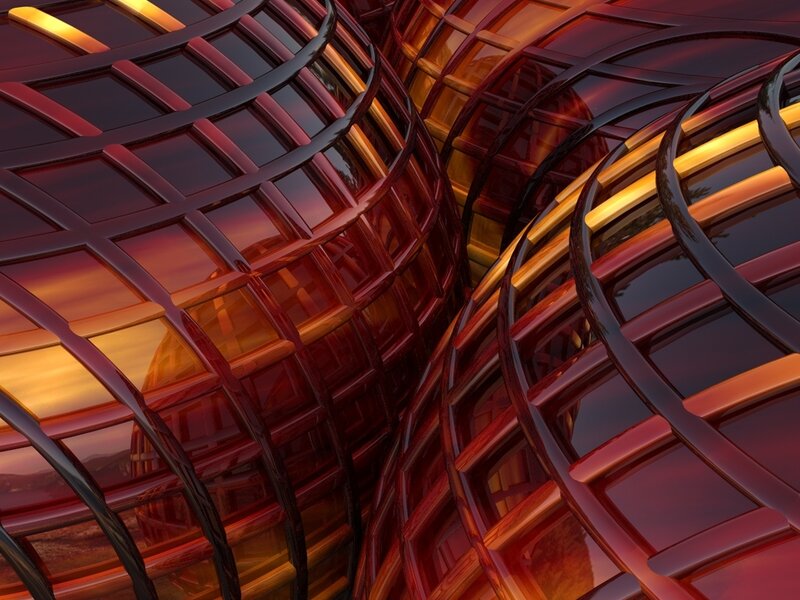 Red Glass Cylinders
