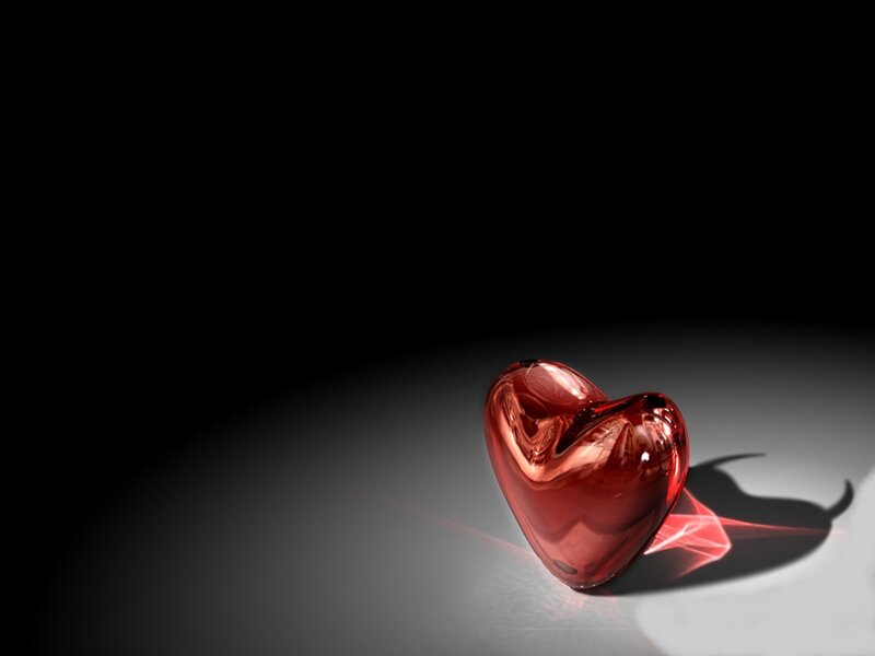 Red Glass Heart — Dramatic, 3d Render, Shadow, Light