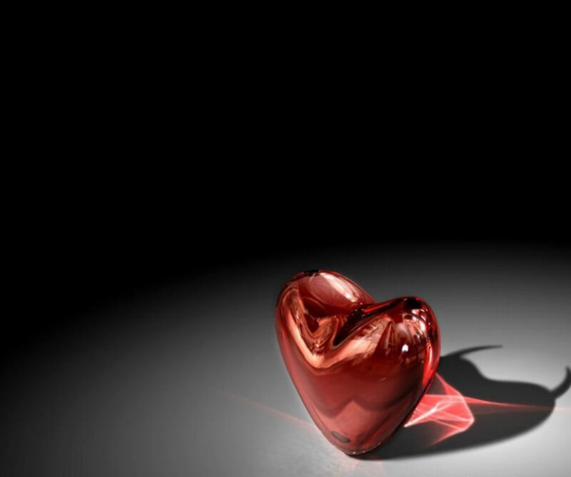 Red Glass Heart — Dramatic, 3d Render