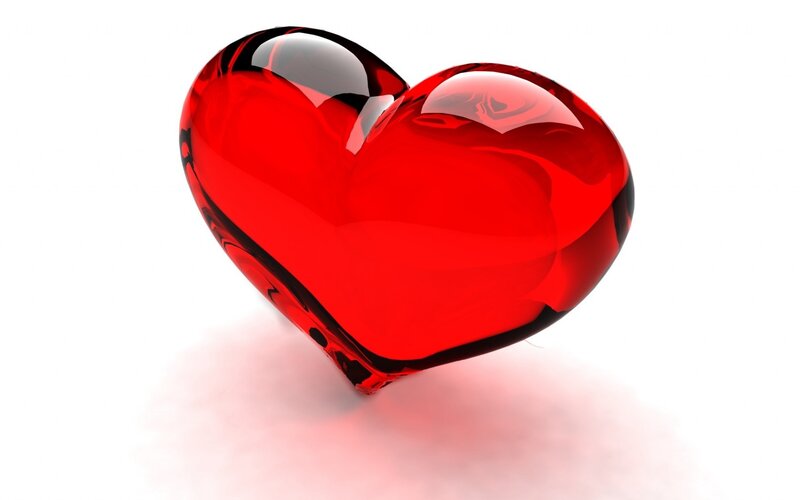 Red Glass Heart — Neutral