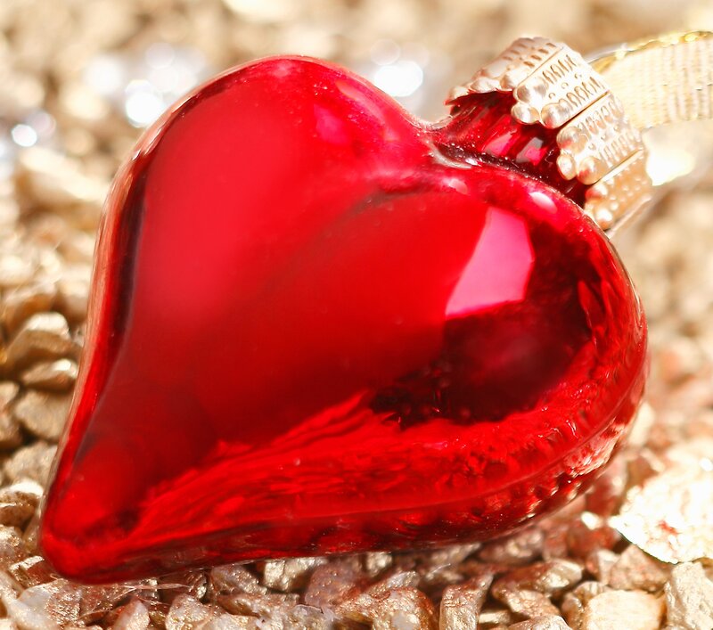 Red Glass Heart Ornament
