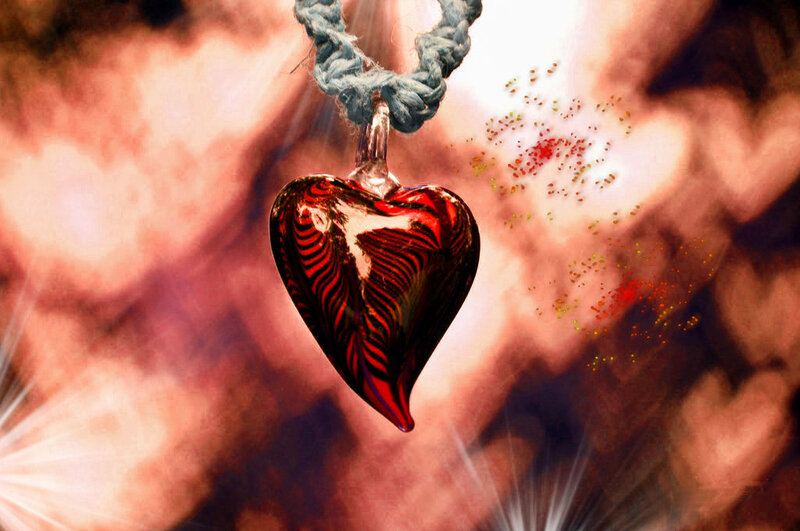 Red Glass Heart Pendant