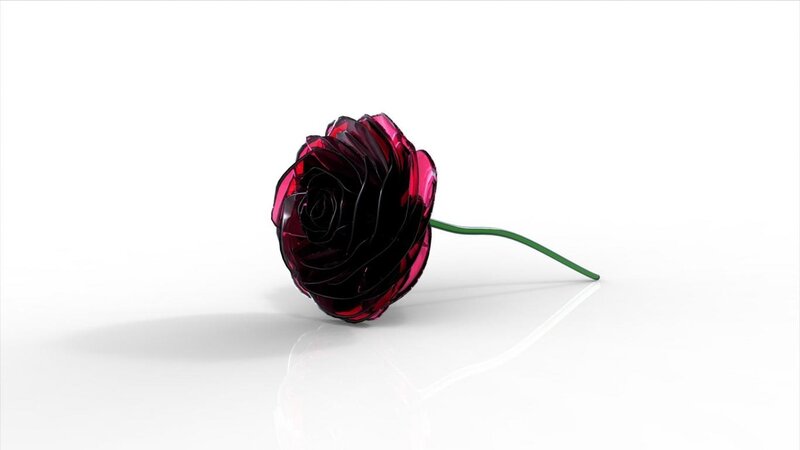 Red Glass Rose — Minimalist