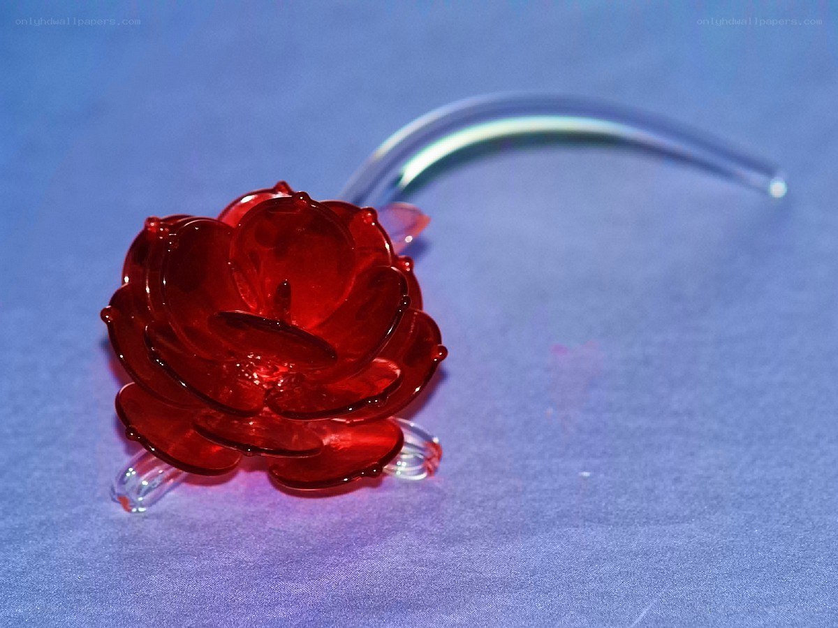 Red glass rose ornament