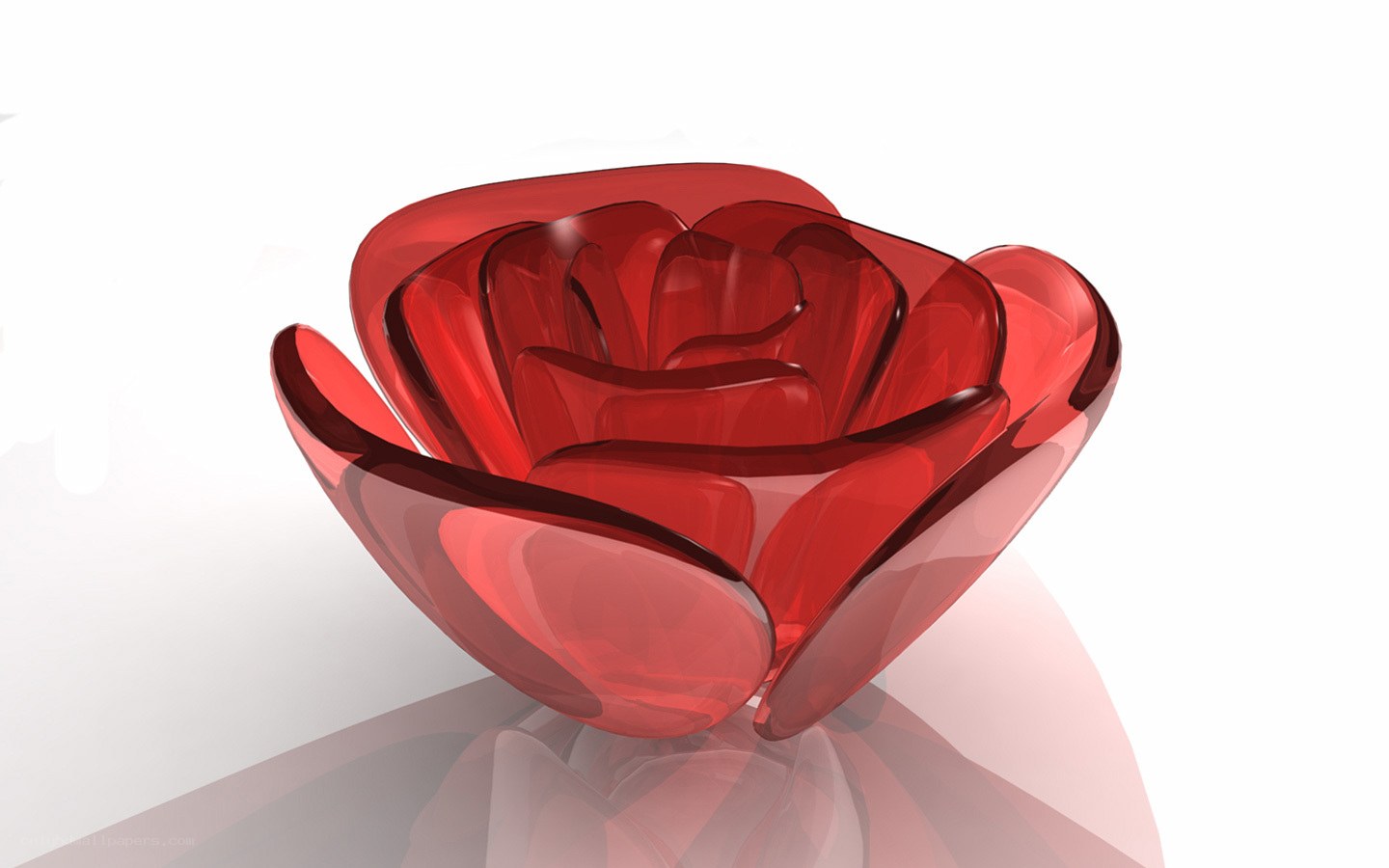 red glass rose sculpture