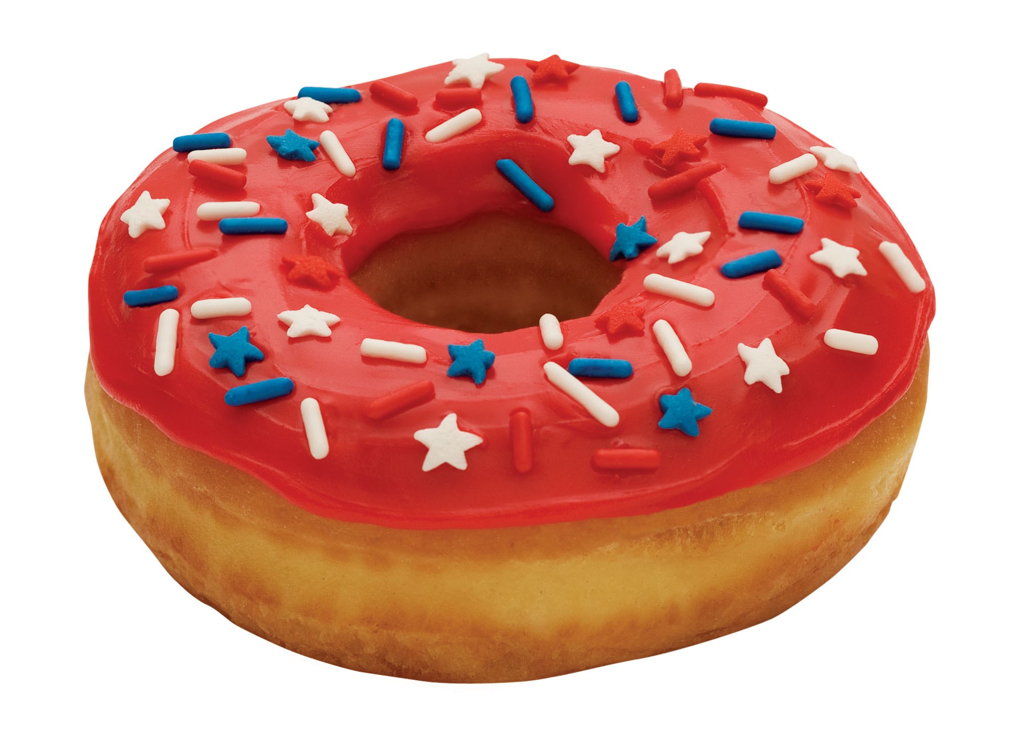 red glazed donut with sprinkles