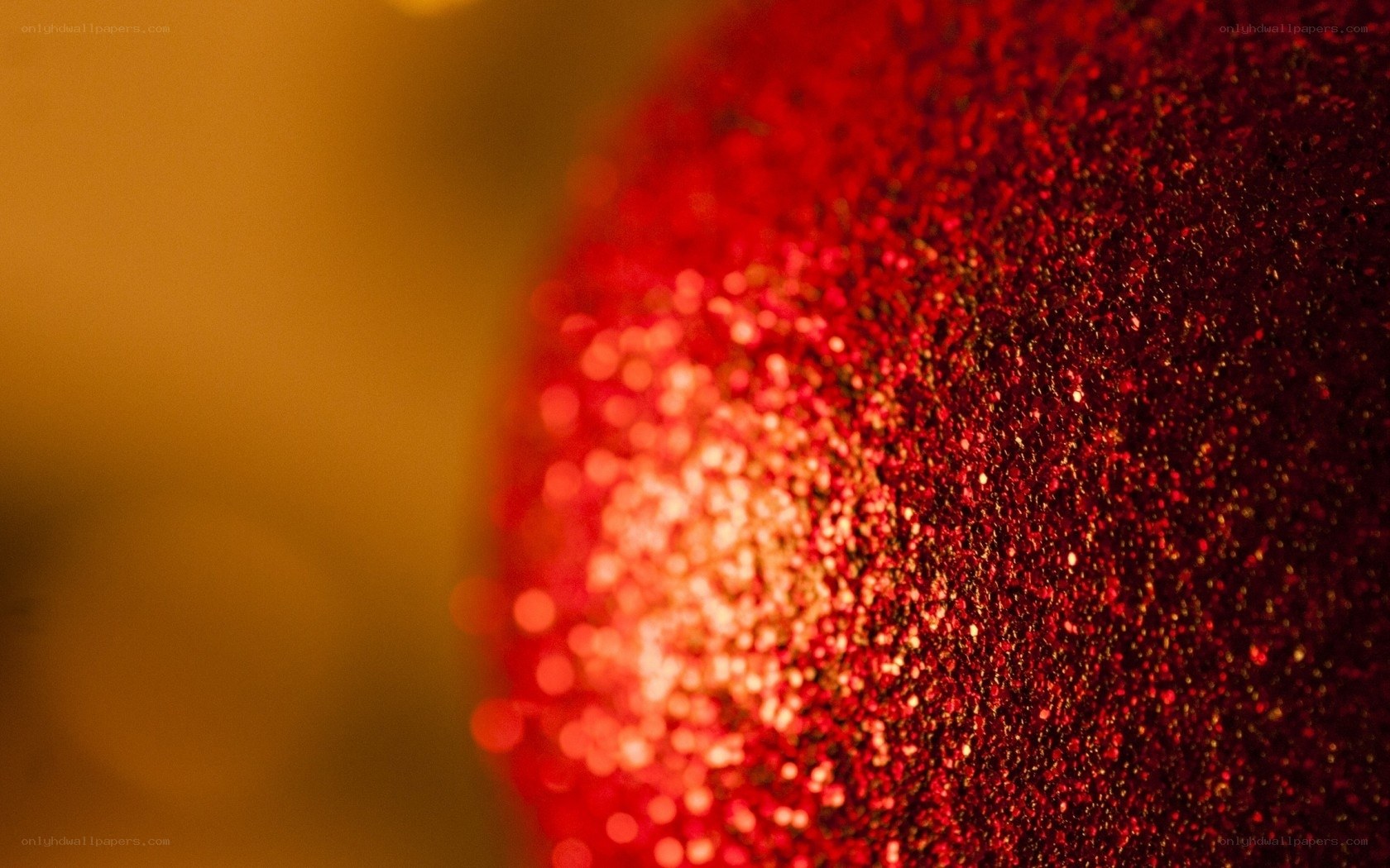 red glitter ball close-up