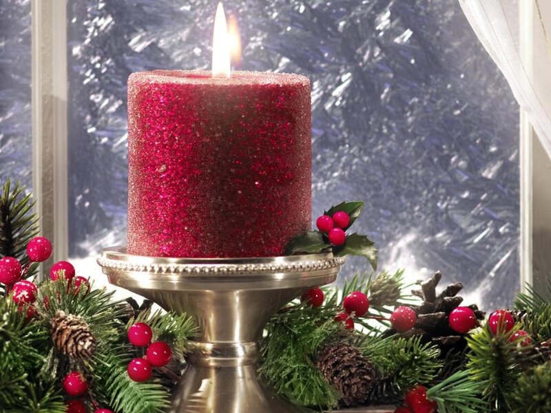 Red Glitter Candle