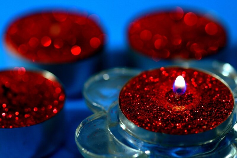 Red Glitter Candles