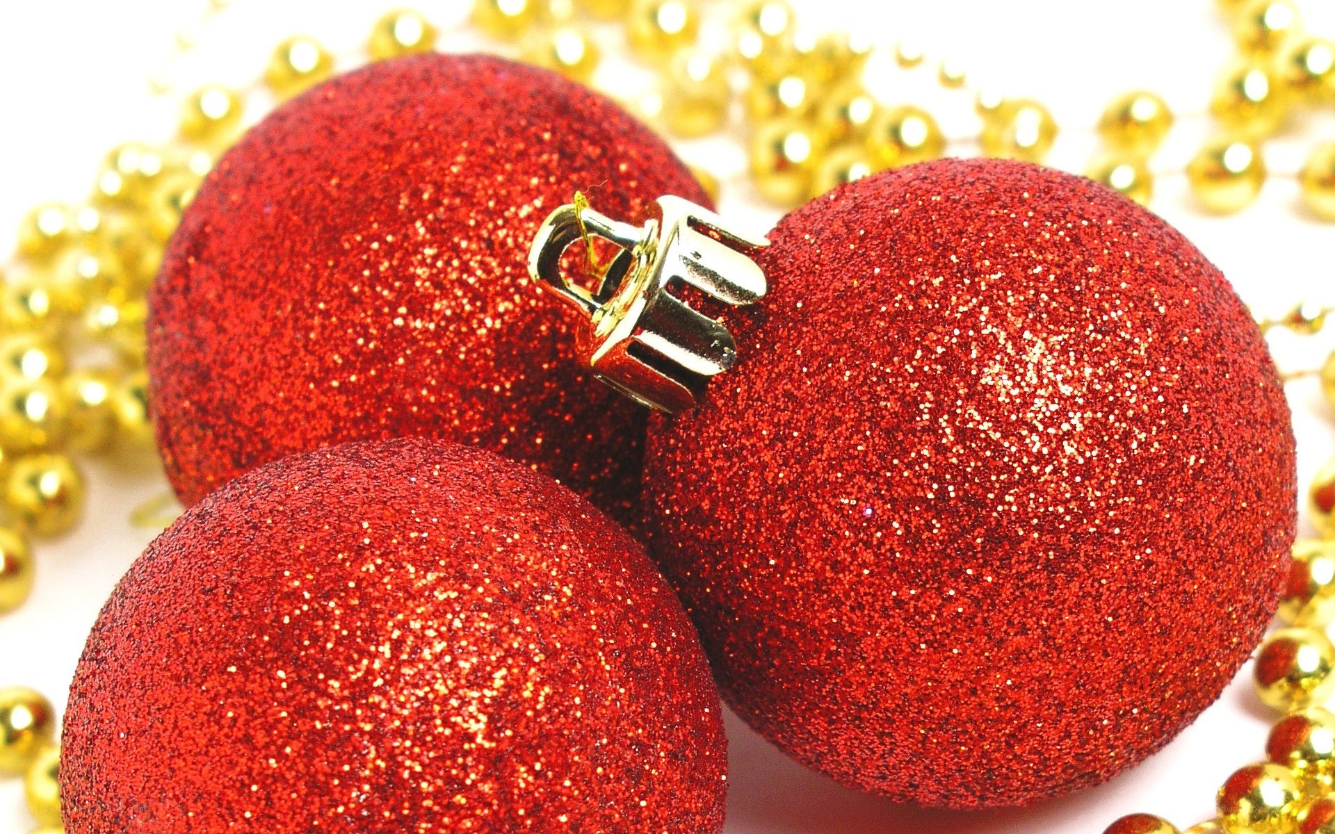 Red glitter Christmas ornaments