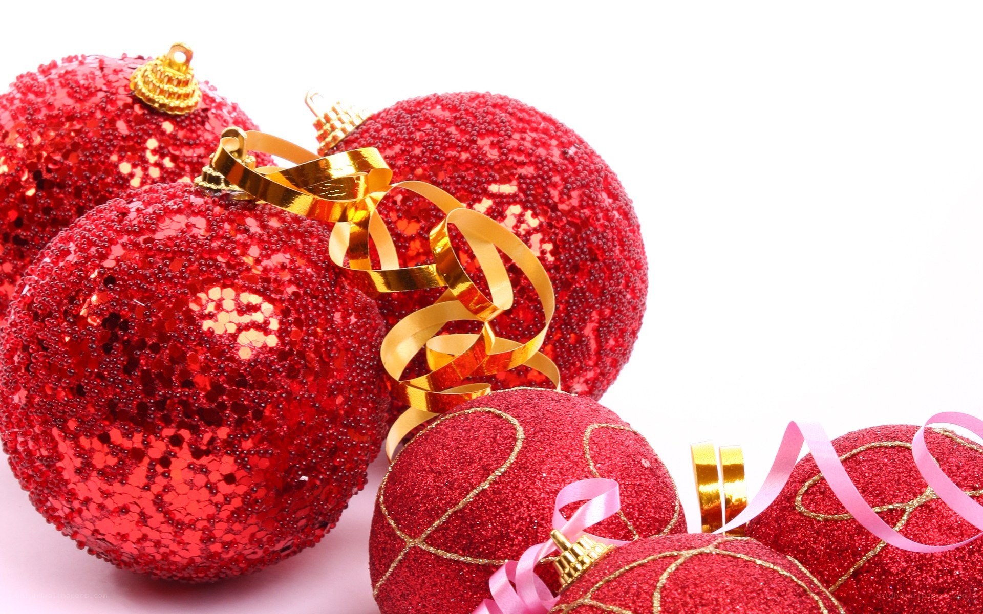 Red glitter Christmas ornaments
