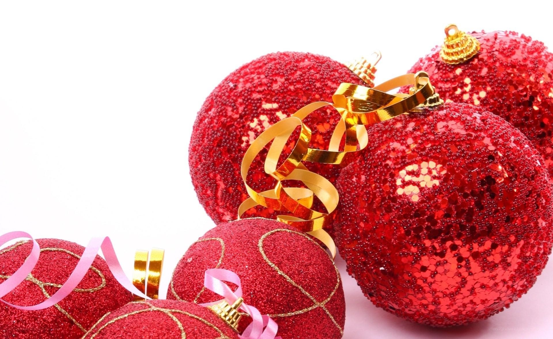 Red glitter Christmas ornaments