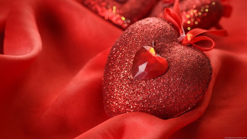 Red Glitter Heart Ornament — Romantic