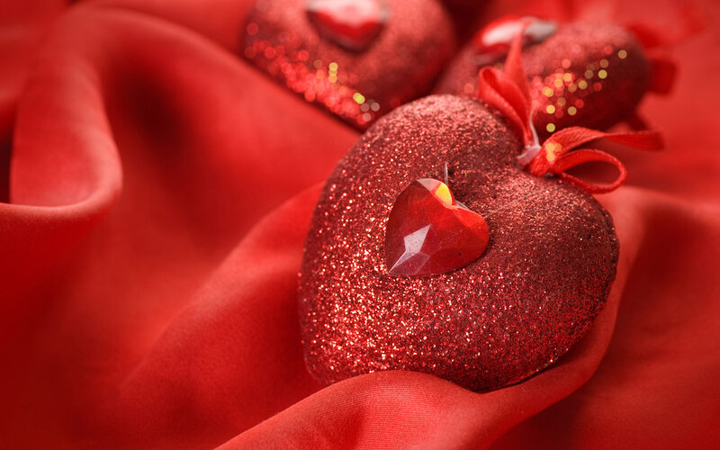Red Glitter Hearts