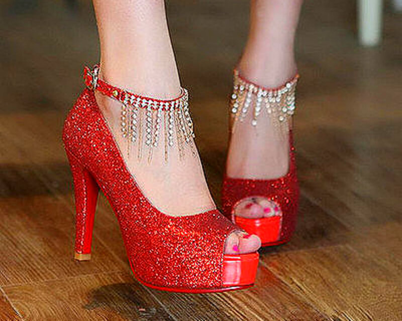 Red Glitter Heels