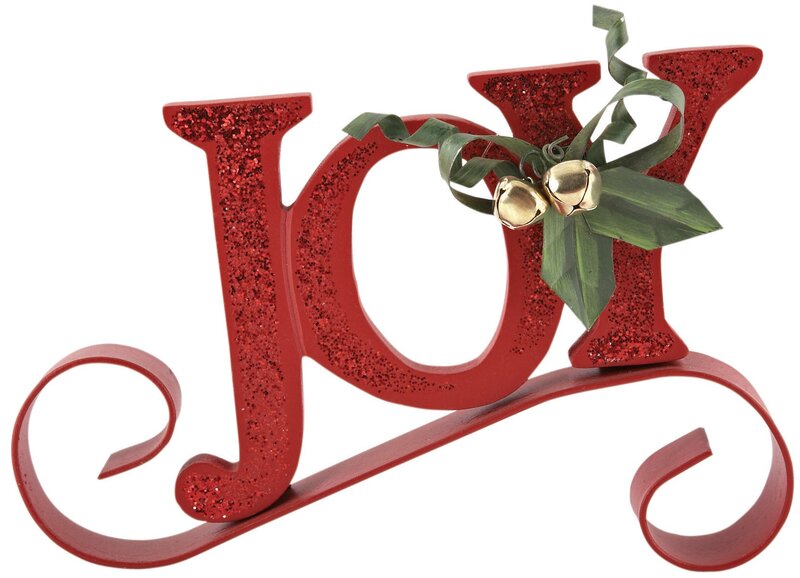 Red Glitter Joy Sign