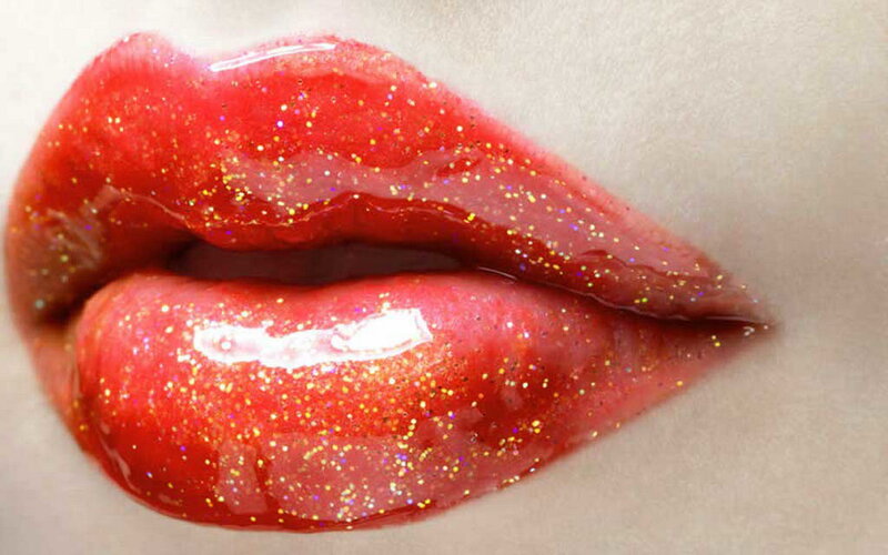 Red Glitter Lips