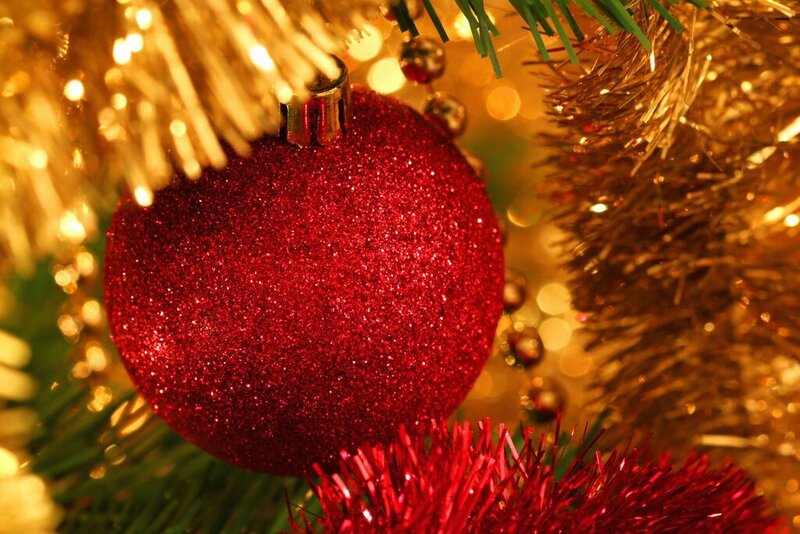 Red Glitter Ornament — Festive
