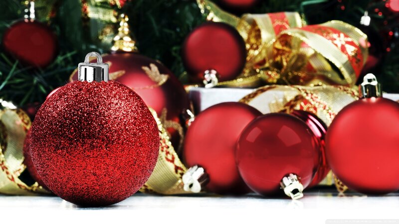 Red Glitter Ornament — Festive, Winter
