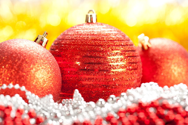 Red Glitter Ornaments
