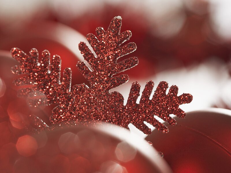 red glitter snowflake decoration
