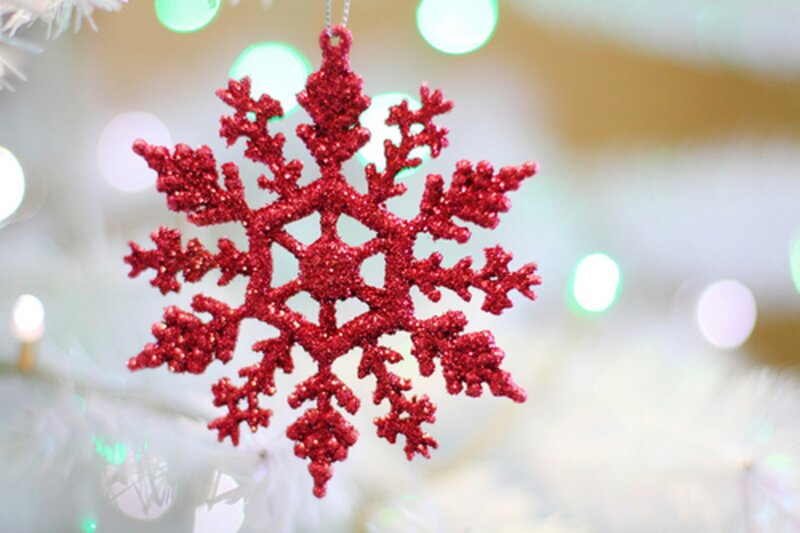 Red Glitter Snowflake Ornament