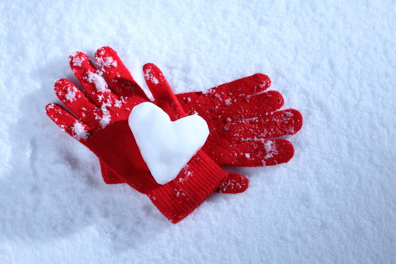 Red Gloves in Snow
