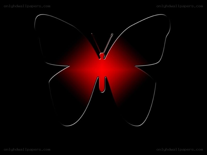 red glowing butterfly outline