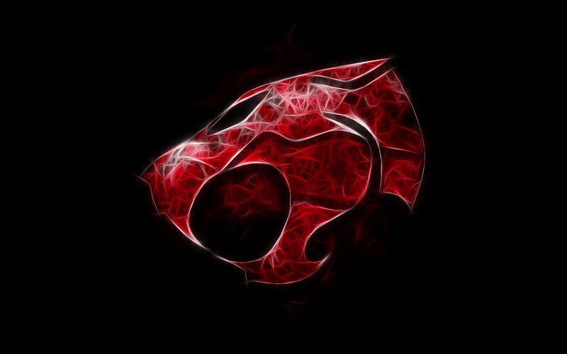Red Glowing Cat Head — Dramatic