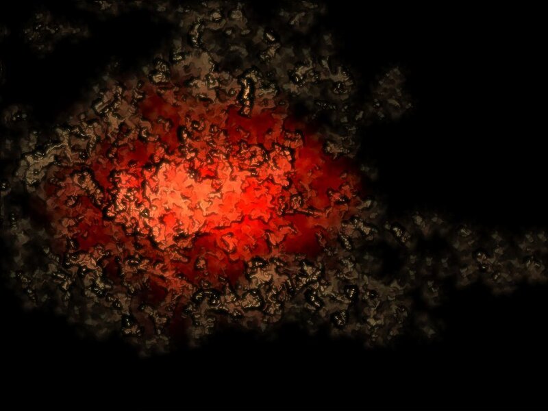 Red glowing core in dark mass