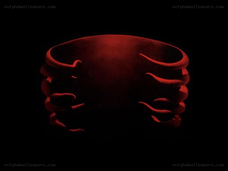 Red glowing crab sculpture