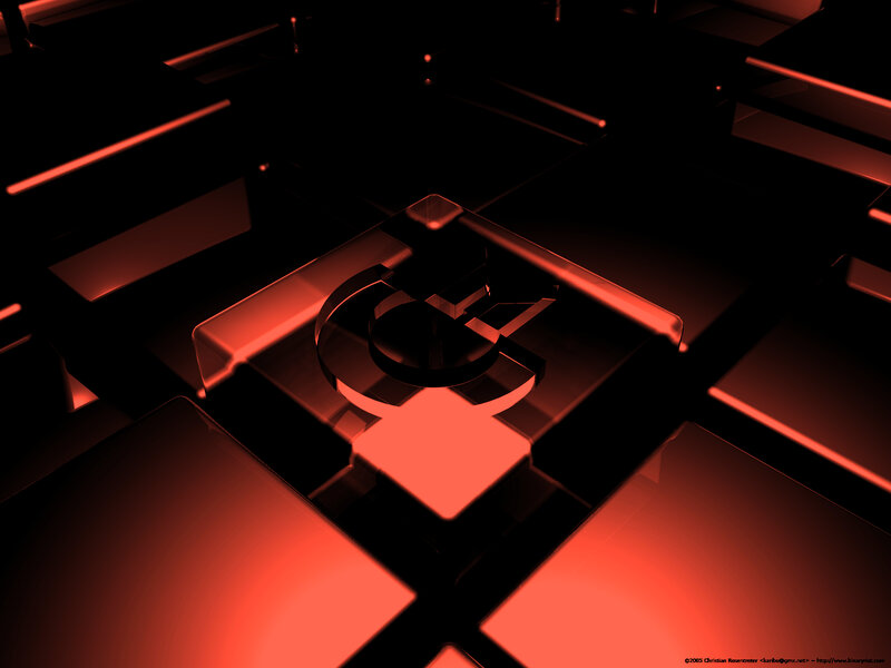 Red Glowing Cubes — Dramatic