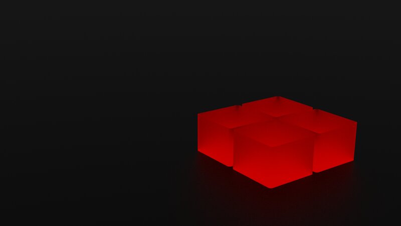 Red Glowing Cubes
