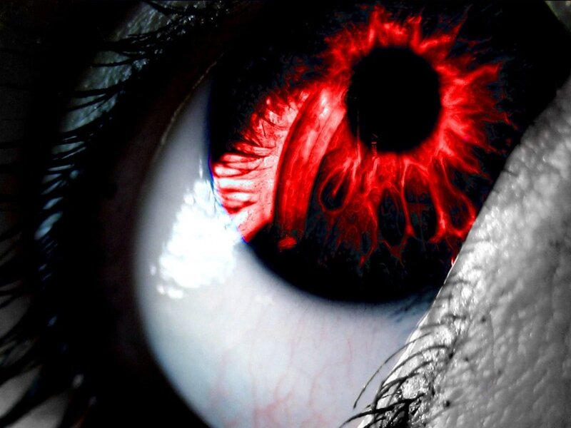 Red Glowing Eye — Dramatic, Digital Art, Iris
