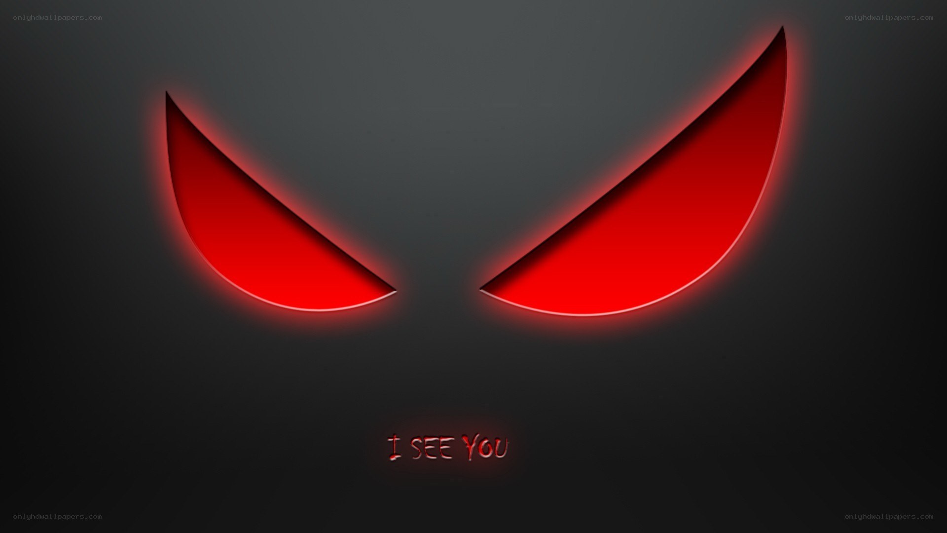red glowing eyes with text