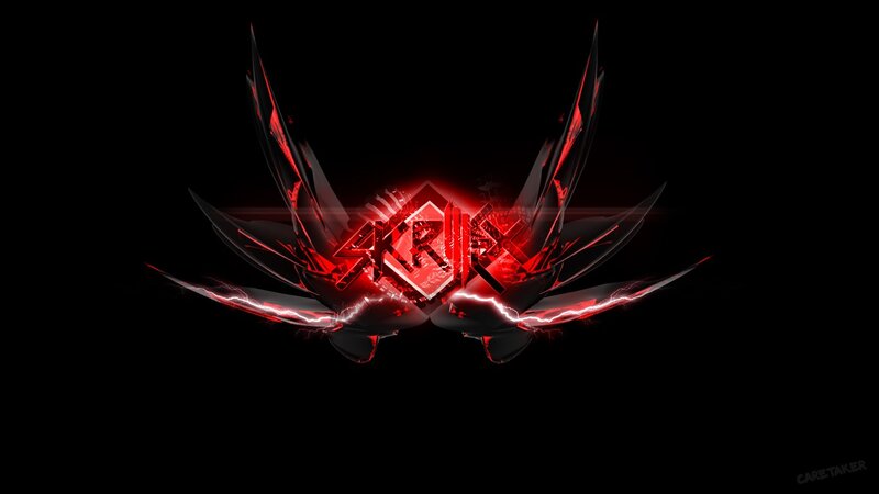 red glowing logo with wings