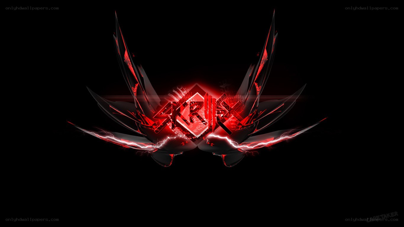 red glowing logo with wings