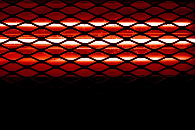 red glowing mesh pattern